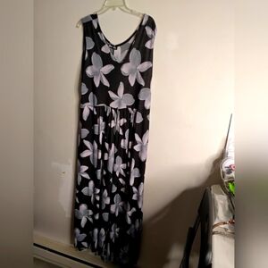 Black and White Pleated Tie Front Maxi Jumsuit